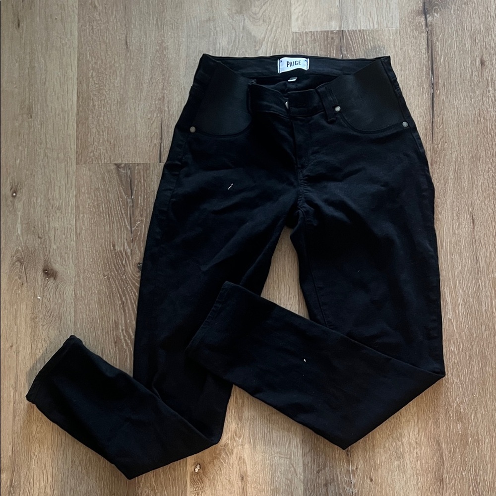 PAIGE Classic Black Maternity Denim Pants